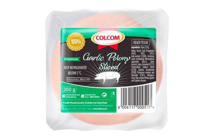 Colcom Garlic Polony (Sliced)